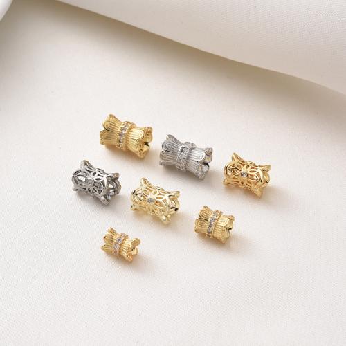 Brass Spacer Beads plated DIY & micro pave cubic zirconia Sold By PC