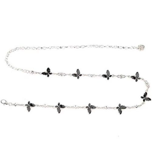 Body Chain Jewelry Zinc Alloy for woman & with rhinestone Length 110 cm Sold By PC