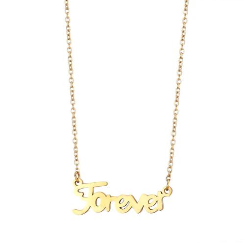 Stainless Steel Jewelry Necklace 304 Stainless Steel with 5cm extender chain Alphabet Letter Vacuum Ion Plating fashion jewelry & for woman Length 40 cm Sold By PC