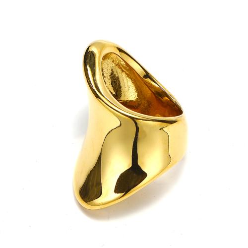 Rostfritt stål Fingerringar, 304 rostfritt stål, mode smycken & olika storlek för val & för kvinna, gyllene, 23x38mm, Säljs av PC