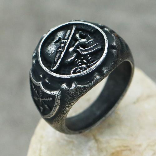 Stainless Steel Finger Ring 304 Stainless Steel Antique finish punk style & for man Sold By PC
