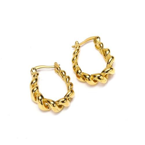 Rostfritt stål spaken bakåt Earring, 304 rostfritt stål, mode smycken & för kvinna, gyllene, 20x25mm, Säljs av Par
