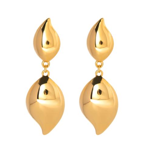 Stainless Steel Drop Earring 304 Stainless Steel Teardrop plated fashion jewelry golden Sold By Pair