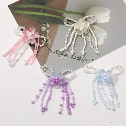 Hair Accessories DIY Findings Seedbead with Glass Flower Sold By PC