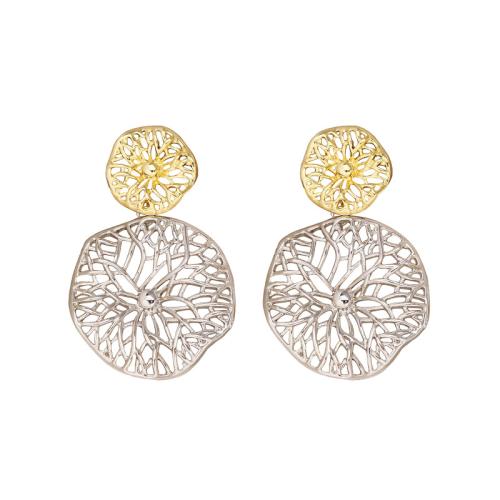 Brass Stud Earring fashion jewelry & for woman & two tone Sold By Pair