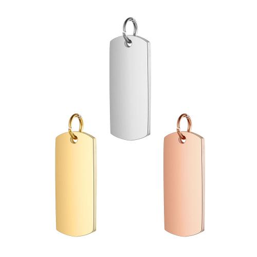 Titanhäng, Titan Stål, Rektangel, mode smycken & DIY, fler färger för val, 8x23.50mm, 10PC/Bag, Säljs av Bag