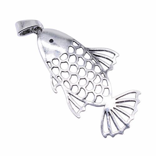 Zinc Alloy Animal Pendants Fish antique silver color plated vintage & fashion jewelry & DIY & hollow Sold By PC