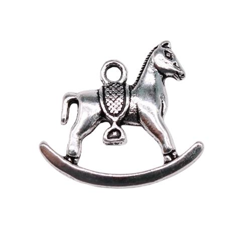Zinc Alloy Animal Pendler, Hest, antik sølv farve forgyldt, Vintage & mode smykker & du kan DIY, 21x17mm, Solgt af PC