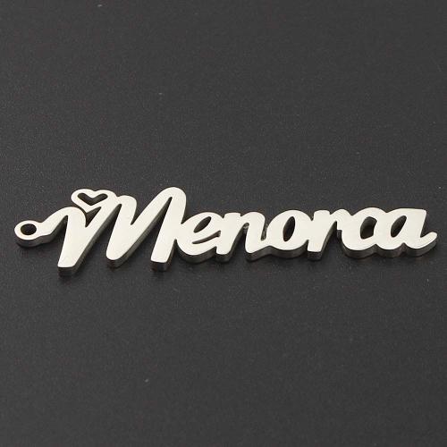 Stainless Steel Letter Pendants 304 Stainless Steel Alphabet Letter plated DIY silver color Sold By PC