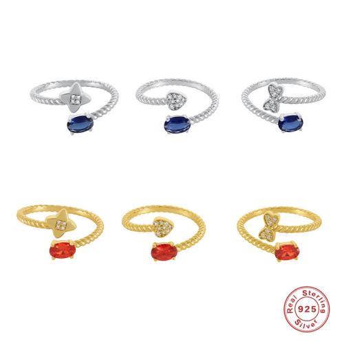 Cyrkonia mikro utorować pierścionki srebrne, Srebro 925, różne style do wyboru & mikro utorować cyrkonia & dla kobiety, dostępnych więcej kolorów, sprzedane przez PC