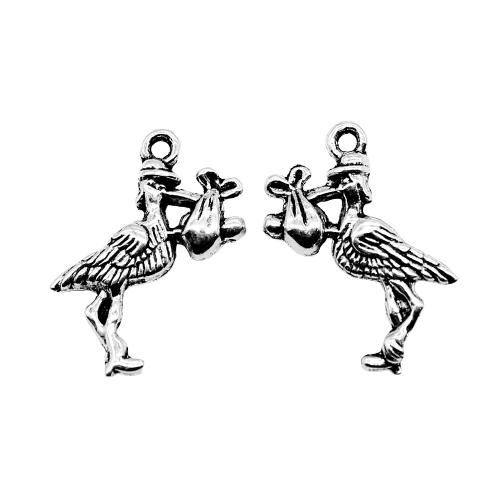 Pendentifs animaux en alliage de zinc, oiseau, Plaqué de couleur d'argent, Vintage & bijoux de mode & DIY, 23x18mm, Vendu par PC