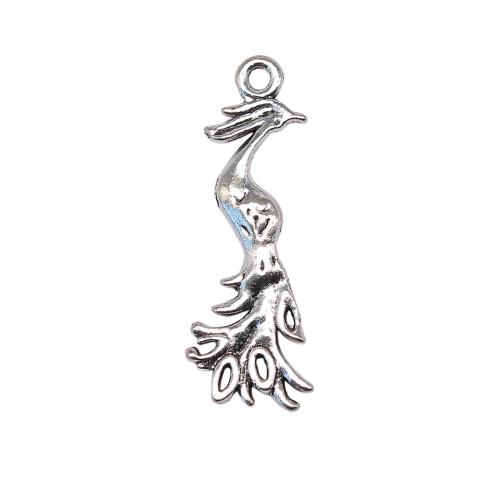 Tibetan Style Animal Pendants, Phoenix, plated, vintage & fashion jewelry & DIY, more colors for choice, 31x11mm, Sold By PC