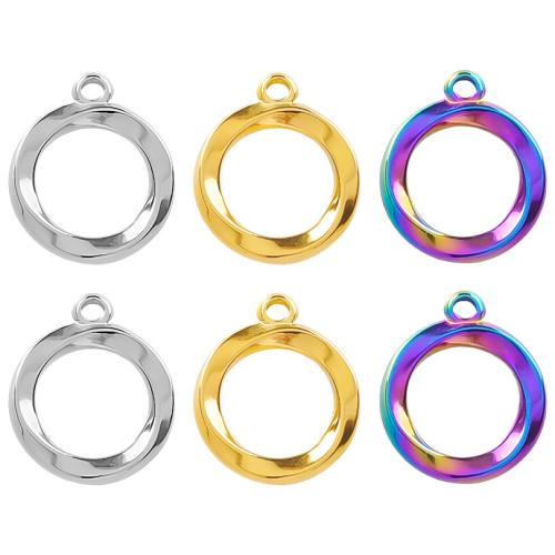 Rostfritt stål Smycken Hängen, 304 rostfritt stål, Donut, mode smycken & DIY & ihålig, fler färger för val, 14x16mm, Säljs av PC