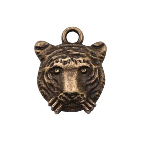 Tibetan Style Animal Pendants, Tiger, plated, vintage & fashion jewelry & DIY, more colors for choice, 15x12mm, Sold By PC