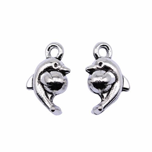 Zinc Alloy Animal Pendants Dolphin antique silver color plated vintage & fashion jewelry & DIY Sold By PC