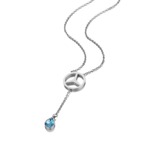Titanium Steel Necklace plated micro pave cubic zirconia & for woman Length Approx 41-50 cm Sold By PC