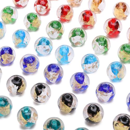 Gold Sand & Silver Foil Lampwork Beads DIY Sold By PC