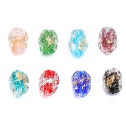 Gold Foil Lampwork Beads, DIY, more colors for choice, Hole:Approx 1.5mm, Sold By PC