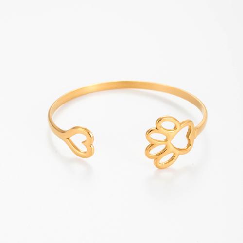 acero inoxidable 304 Brazalete, chapado, diferentes estilos para la opción & para mujer & hueco, dorado, Vendido por UD
