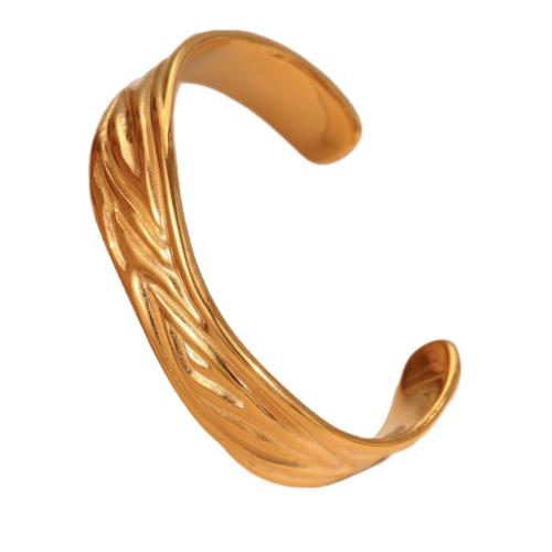 304 Stainless Steel Cuff Bangle, 18K gold plated, fashion jewelry & different materials for choice & for woman, Sold By PC