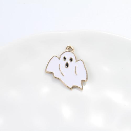 Fashion Halloween Pendant, Tibetan Style, Ghost, gold color plated, Halloween Design & DIY & enamel, mixed colors, 26.50x22x1.20mm, Sold By PC