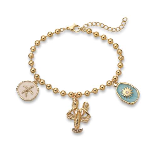 Brass Bracelet & Bangle, 18K gold plated, different styles for choice & for woman & enamel, Sold By PC