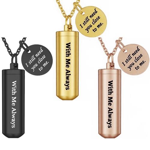 Нержавеющая сталь 304 Возлежащего шкатулка Кулон, Круглая, Другое покрытие, DIY, Много цветов для выбора, 11x38mm, продается PC