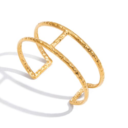 acero inoxidable 304 Brazalete, chapado, Joyería & para mujer & hueco, dorado, Vendido por UD