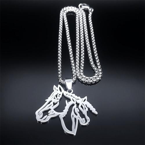 Collier de bijoux en acier inoxydable, Acier inoxydable 304, Placage, bijoux de mode & unisexe & creux, argent, Vendu par PC