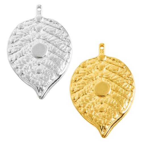 Bijoux pendentifs en acier inoxydable , Acier inoxydable 304, feuille, Placage, DIY, plus de couleurs à choisir, 10PC/sac, Vendu par sac