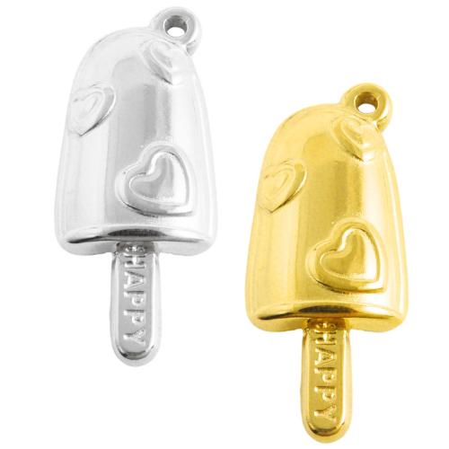 Bijoux pendentifs en acier inoxydable , Acier inoxydable 304, crème glacée, Placage, DIY, plus de couleurs à choisir, 10PC/sac, Vendu par sac