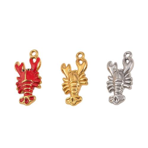 Stainless Steel Animal Pendants, 304 Stainless Steel, Lobster, plated, DIY & enamel, more colors for choice, Sold By PC