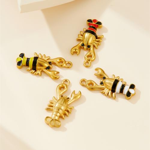 Stainless Steel Animal Pendants, 304 Stainless Steel, Lobster, plated, DIY & enamel, more colors for choice, 10PCs/Bag, Sold By Bag