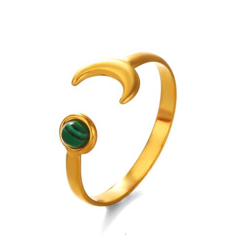 Edelstein Fingerring, 304 Edelstahl, mit Naturstein, 18K vergoldet, Modeschmuck & verschiedenen Materialien für die Wahl & für Frau, verkauft von PC