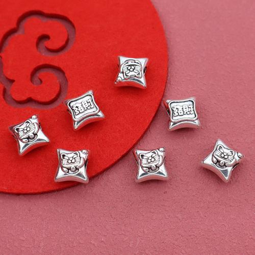 Abalorios de Aleación de Zinc , chapado en color de plata, Bricolaje, 10.50x8mm, diámetro interior:aproximado 4mm, 100PCs/Bolsa, Vendido por Bolsa