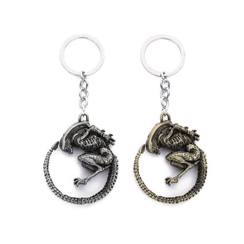 Tibetan Style Key Clasp, Alien, plated, portable & Unisex, more colors for choice, 50x120mm, Sold By PC