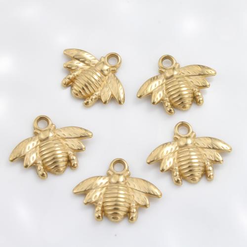 Stainless Steel Animal Pendants, 304 Stainless Steel, Insect, gold color plated, DIY, golden, 16.20x21x2.60mm, Sold By PC