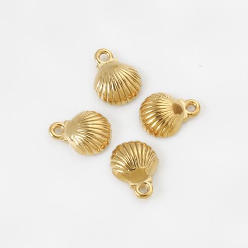 Stainless Steel Animal Pendants, 304 Stainless Steel, Shell, gold color plated, DIY, golden, 12x9.60x4mm, Sold By PC