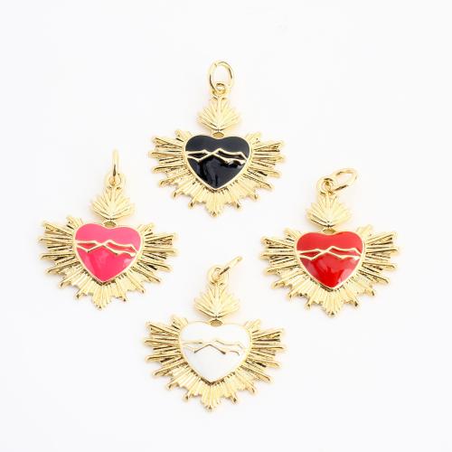 Messing Herz Anhänger, goldfarben plattiert, DIY & Emaille, keine, 17x17x2mm, verkauft von PC