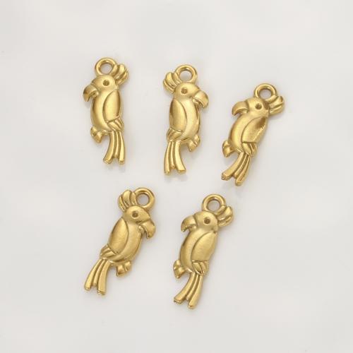 Stainless Steel Animal Pendants, 304 Stainless Steel, Bird, gold color plated, DIY, golden, 19x7.30x2mm, Sold By PC