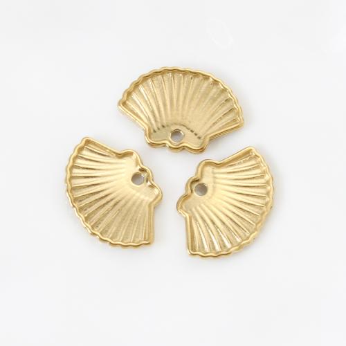 Stainless Steel Animal Pendants, 304 Stainless Steel, Shell, gold color plated, DIY, golden, 11x16x1.60mm, Sold By PC