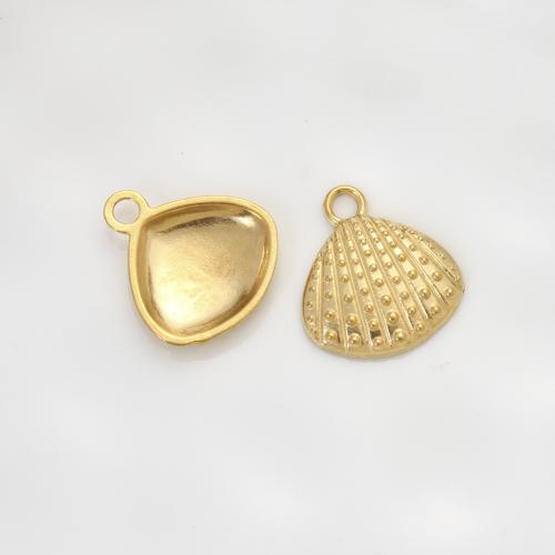 Stainless Steel Animal Pendants, 304 Stainless Steel, Shell, gold color plated, DIY, golden, 19x17.40x3mm, Sold By PC
