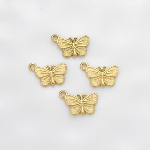 Stainless Steel Animal Pendants, 304 Stainless Steel, Butterfly, gold color plated, DIY, golden, 12x16x2.30mm, Sold By PC