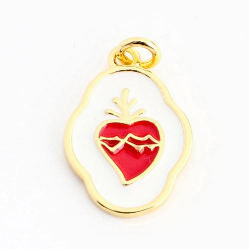 Messing Herz Anhänger, DIY & Emaille, goldfarben, 15x11x1mm, verkauft von PC