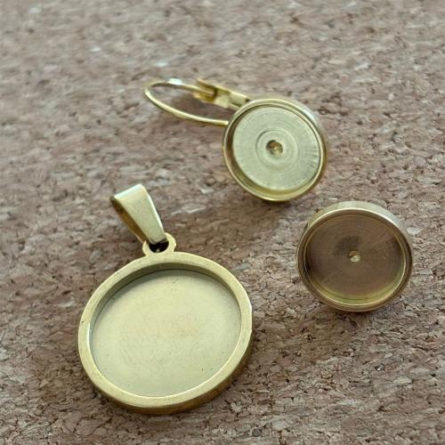 основы для кулонов из нержавеющей стали, Нержавеющая сталь 304, плакирован золотом, DIY, Много цветов для выбора, 10x10mm, продается указан