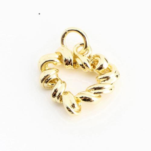 Messing Herz Anhänger, DIY & hohl, goldfarben, 13x13x3mm, verkauft von PC
