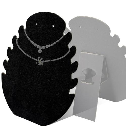 Velvet Necklace Display, with Wood, fashion jewelry, more colors for choice, Sold By PC