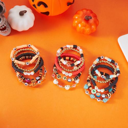 Tibetan Style Jewelry Set, with Polymer Clay & Resin, gold color plated, Halloween Design, more colors for choice, 5Pairs/Lot, Sold By Lot