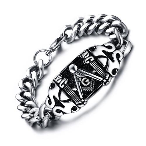 Stainless Steel Jewelry Bracelet, 304 Stainless Steel, polished, fashion jewelry & for man, original color, Sold By PC
