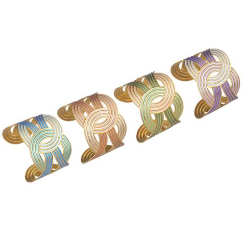 304 Stainless Steel Cuff Bangle, gold color plated, for woman & enamel & hollow, more colors for choice, Sold By PC